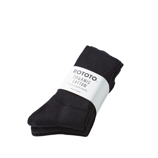 ROTOTO - Organic Daily 3 Pack Crew Socks