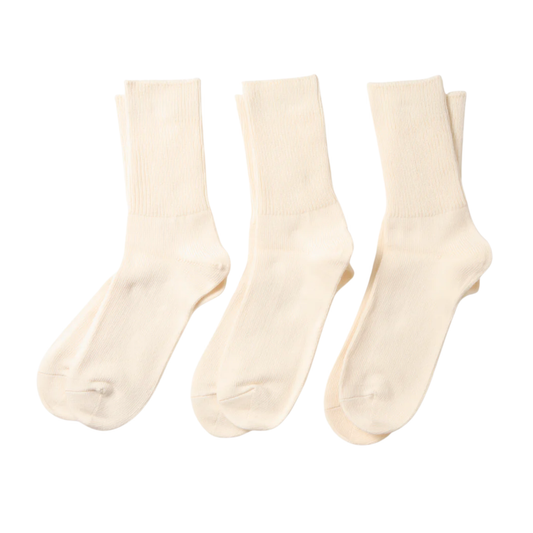 ROTOTO - Organic Daily 3 Pack Ribbed Crew Socks