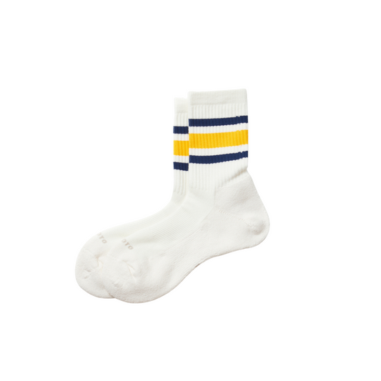 ROTOTO - Washi Cushion Stripe Crew Socks