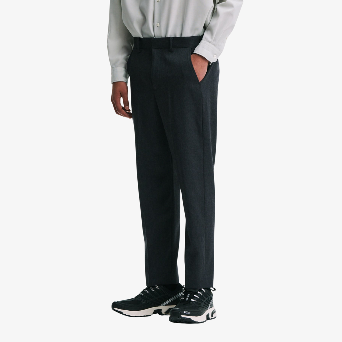 SOPHNET. - Flannel Wool Shirring Slim Fit Slacks