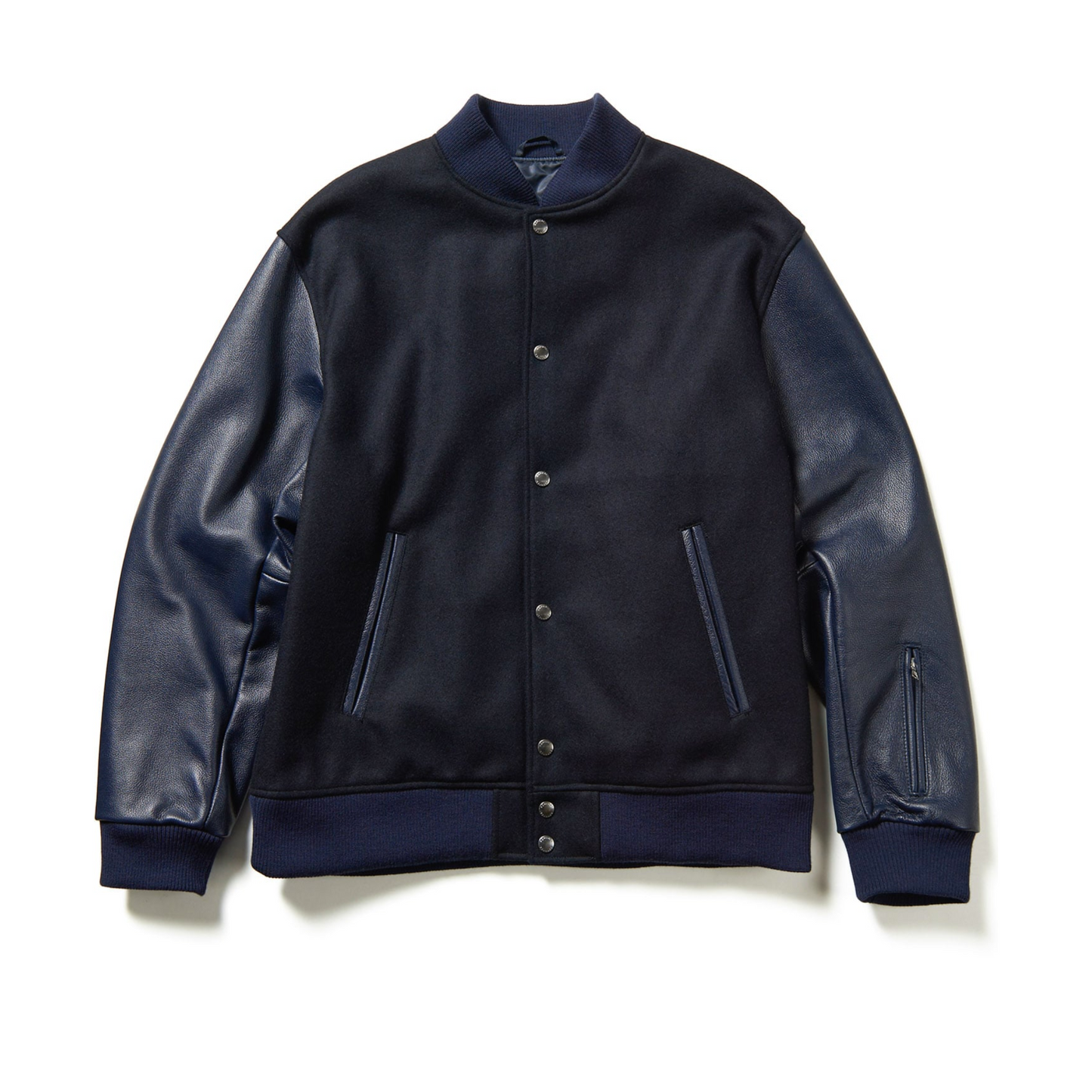 SOPHNET. - Leather Sleeve Varsity Jacket