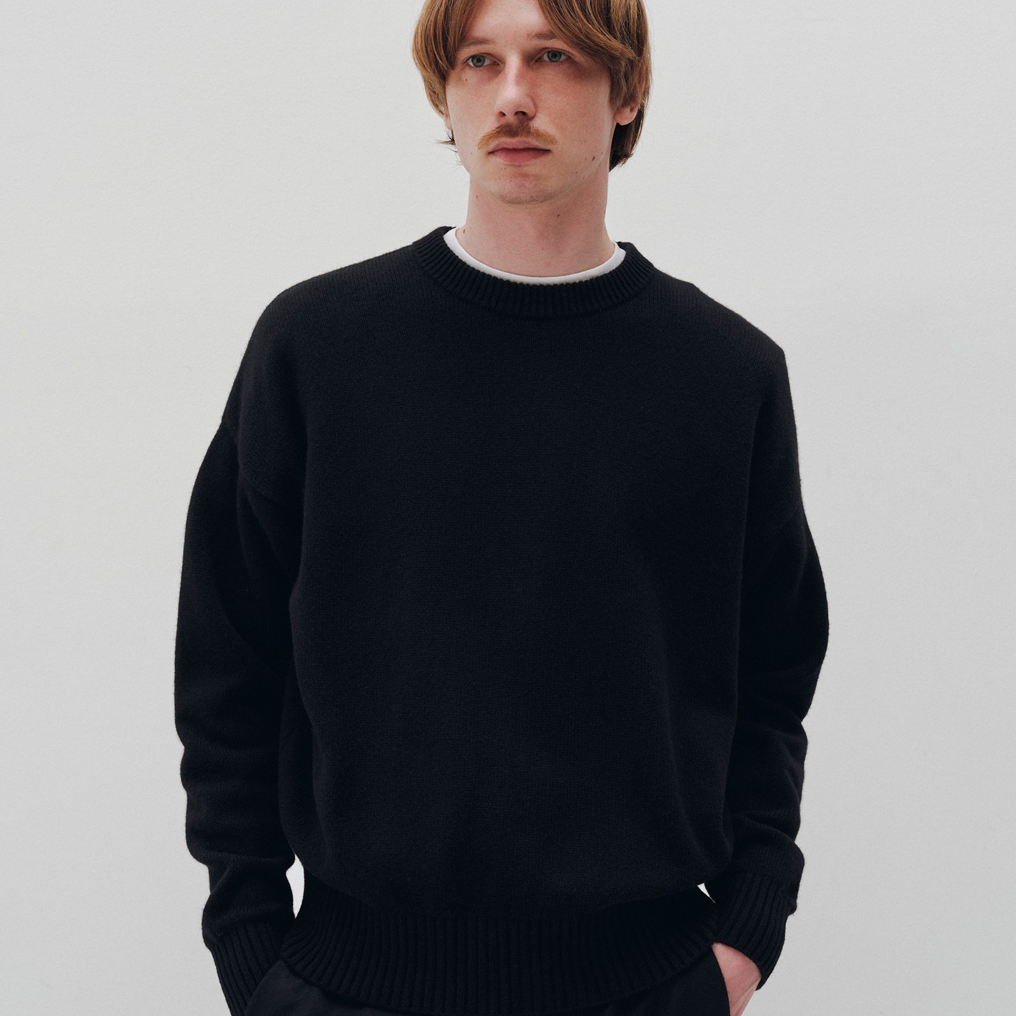 SOPHNET.- Wool Cashmere Oversized Crewneck Knit