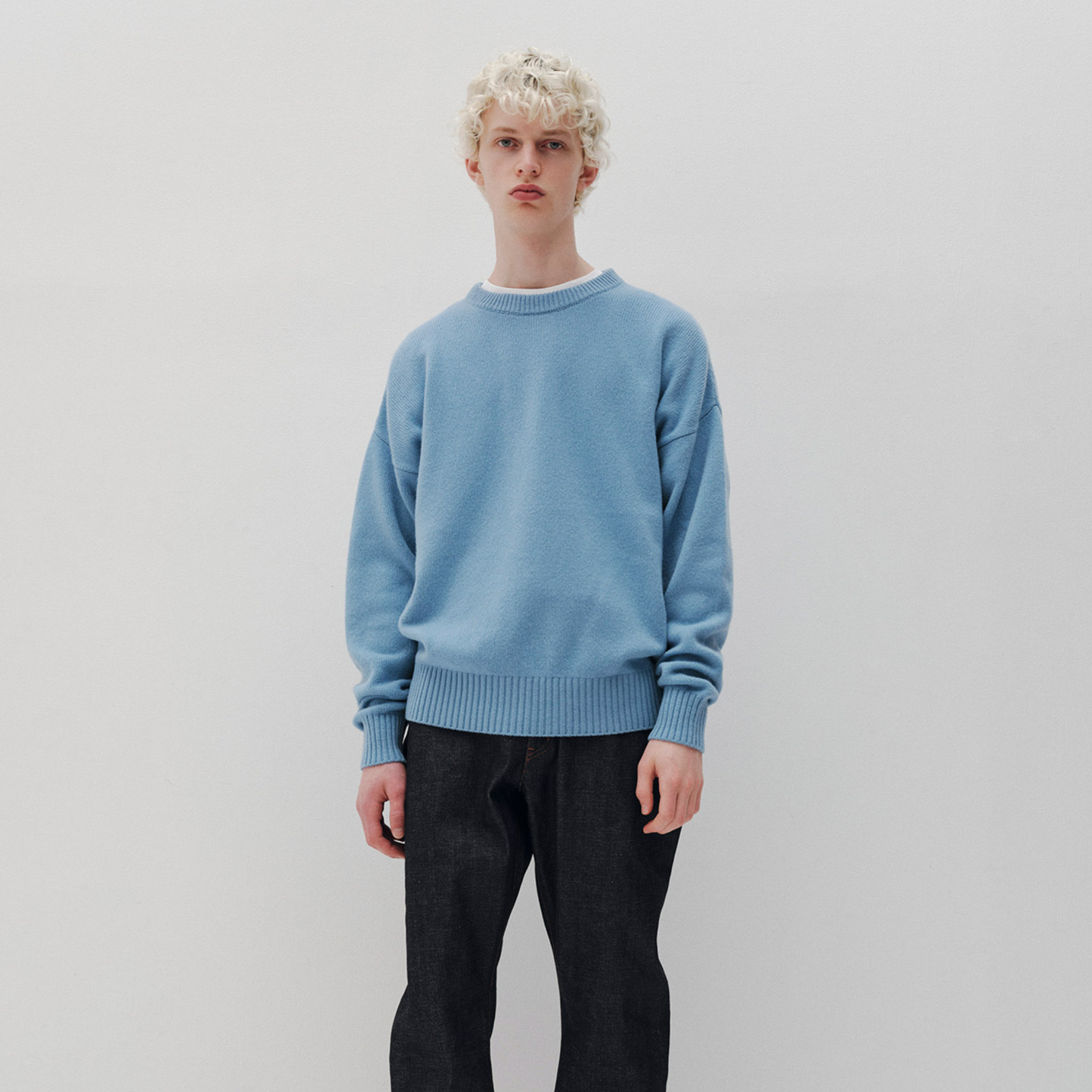 SOPHNET.- Wool Cashmere Oversized Crewneck Knit