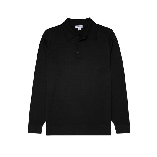 SUNSPEL - Extra Fine Merino Wool L/S Polo Shirt