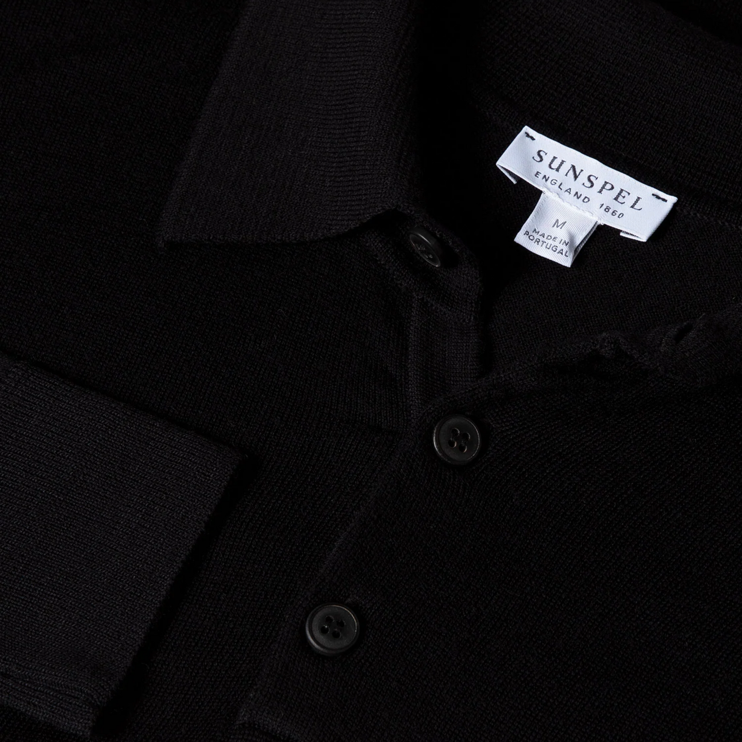 SUNSPEL - Extra Fine Merino Wool L/S Polo Shirt