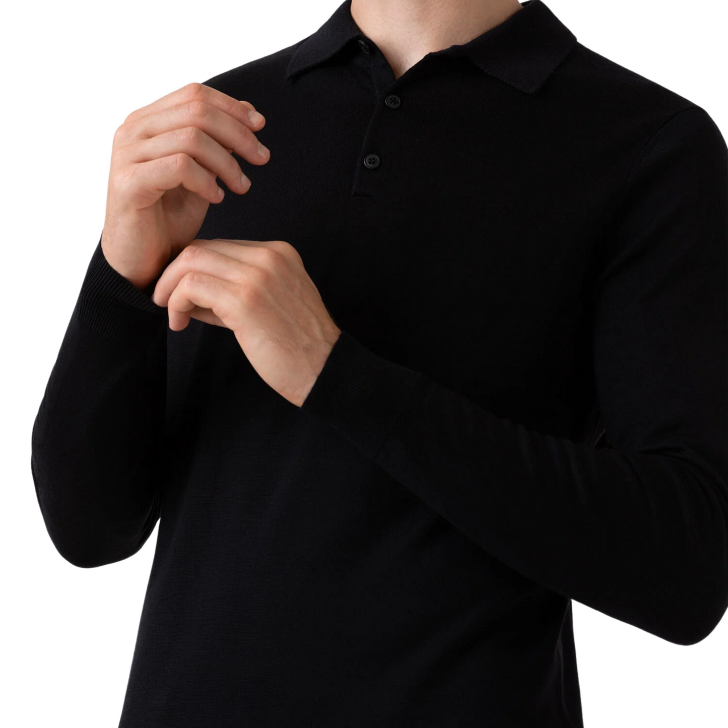 SUNSPEL - Extra Fine Merino Wool L/S Polo Shirt