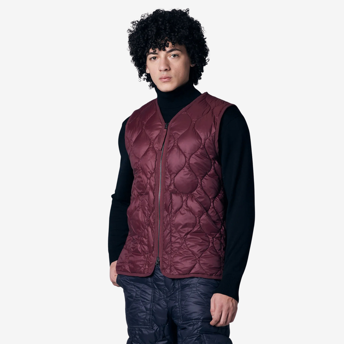 TAION - Military V Neck W-Zip Down Vest (Soft Shell)