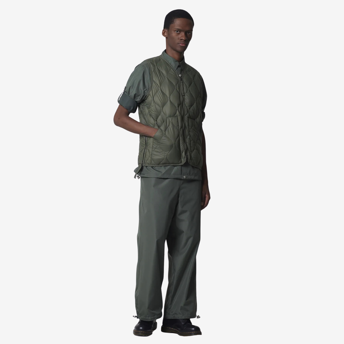 TAION - Military V Neck W-Zip Down Vest (Soft Shell)