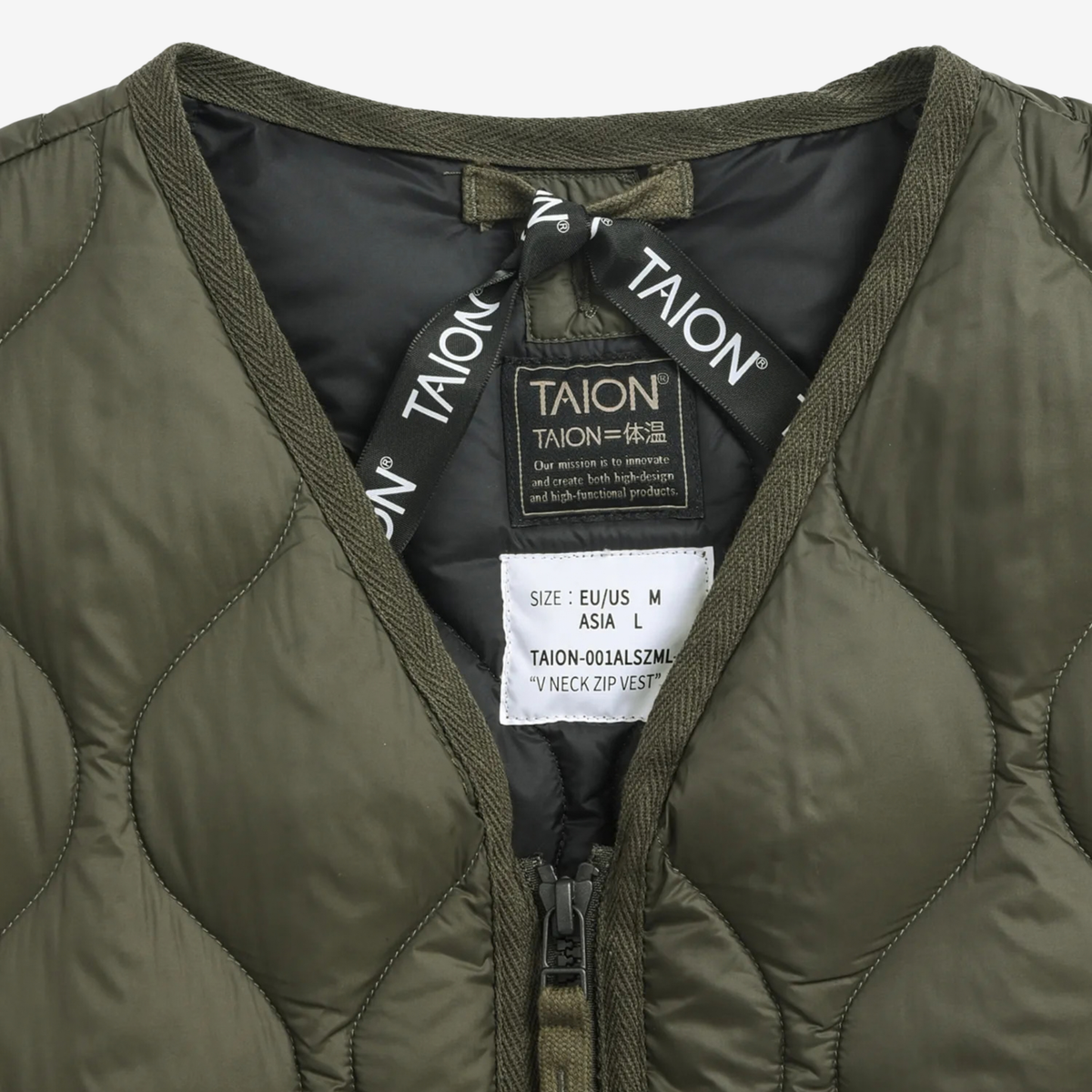 TAION - Military V Neck W-Zip Down Vest (Soft Shell)