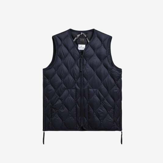 TAION - Military V Neck W-Zip Down Vest (Soft Shell)