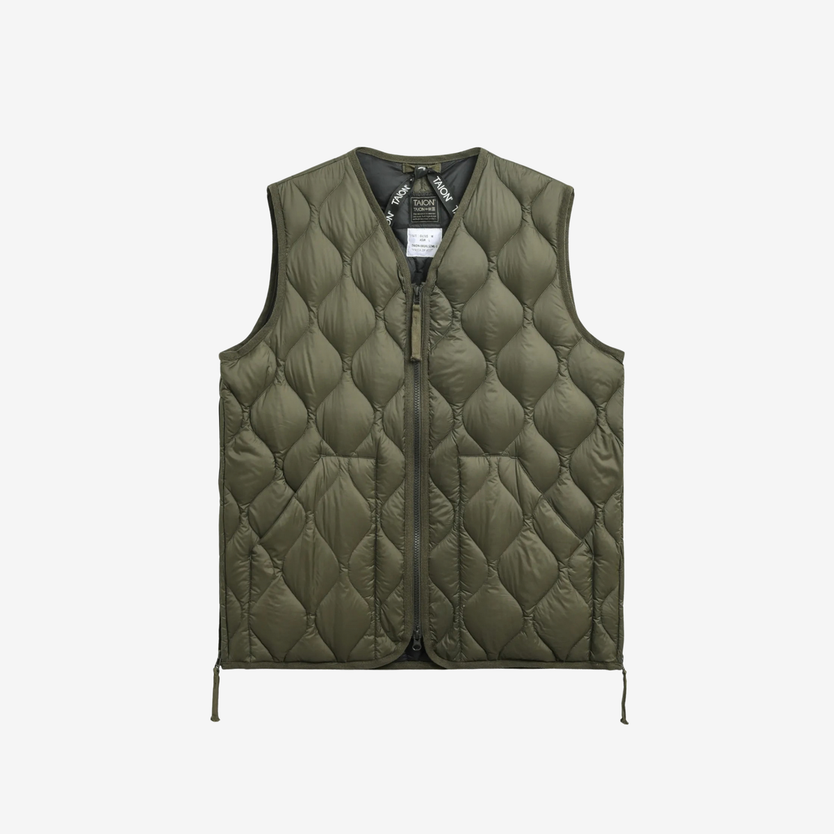 TAION - Military V Neck W-Zip Down Vest (Soft Shell)