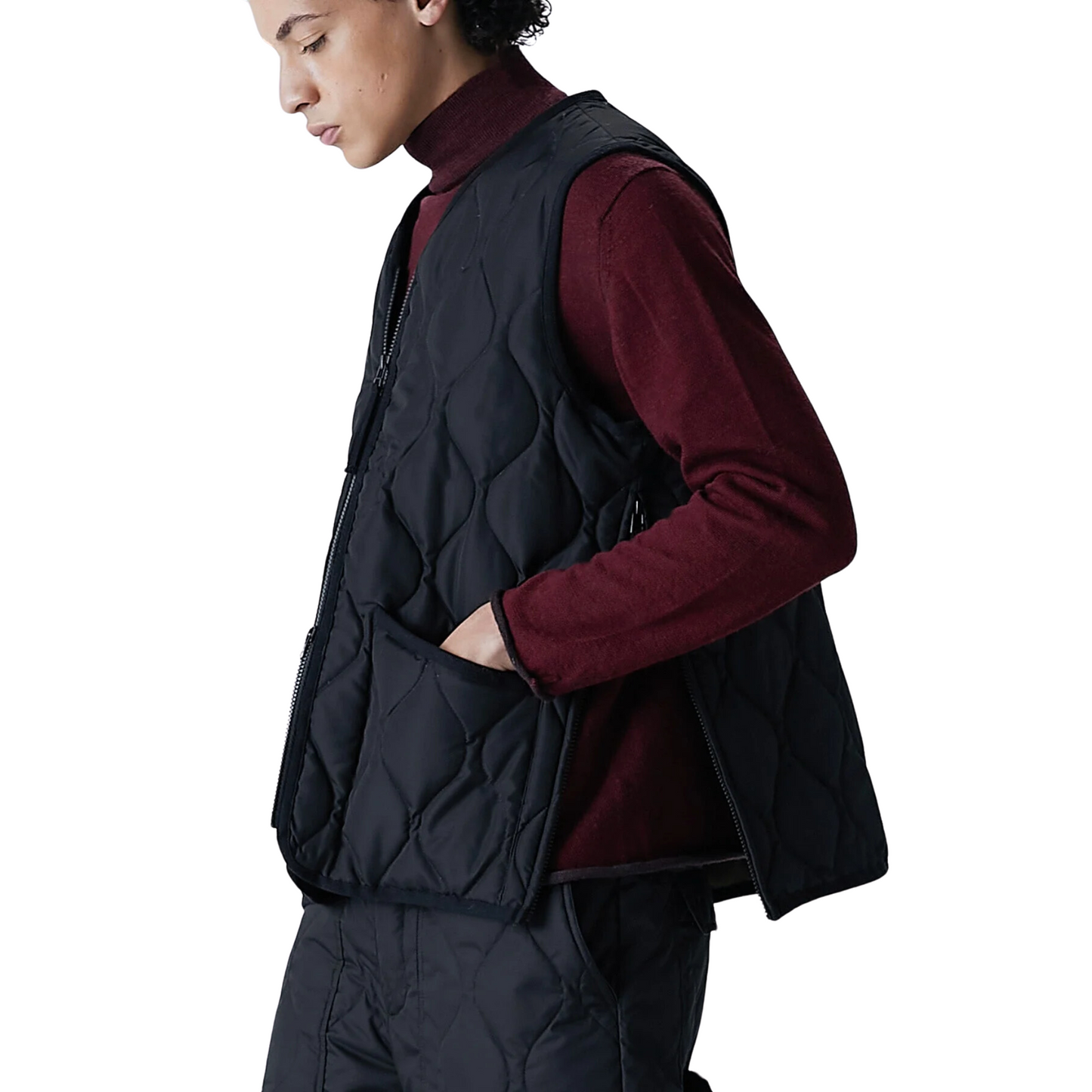 TAION - Military Zip V Neck Down Vest