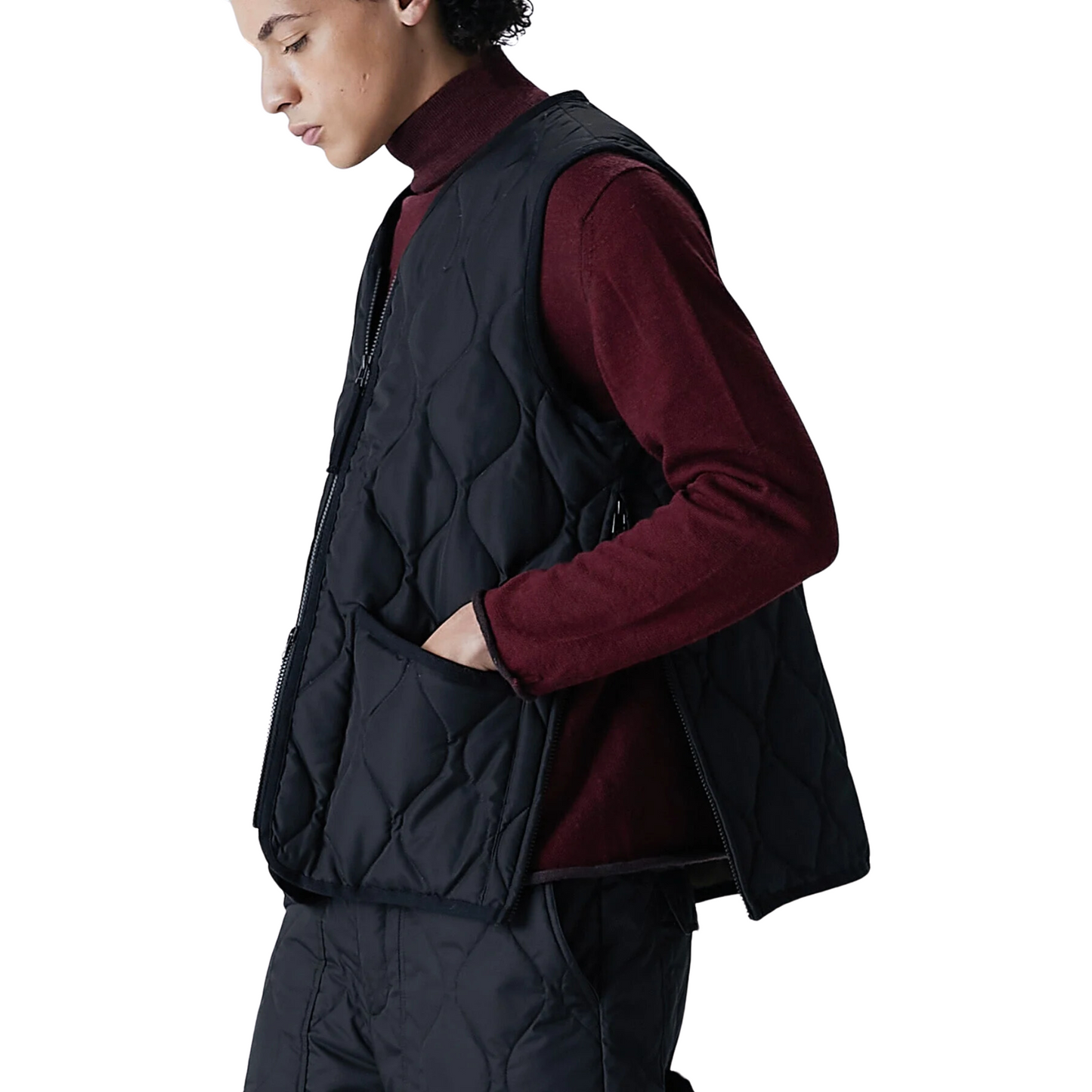 TAION - Military Zip V Neck Down Vest