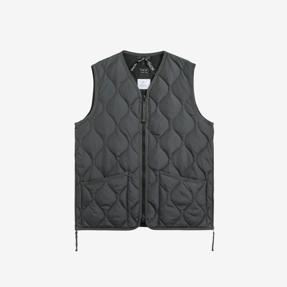 TAION - Unisex Military Zip V Neck Down Vest (Hard Shell)