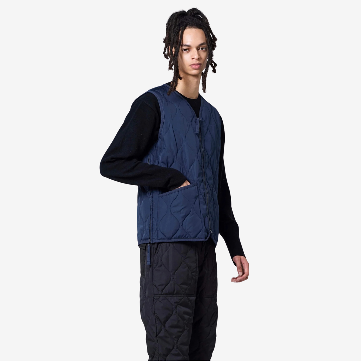 TAION - Unisex Military Zip V Neck Down Vest (Hard Shell)