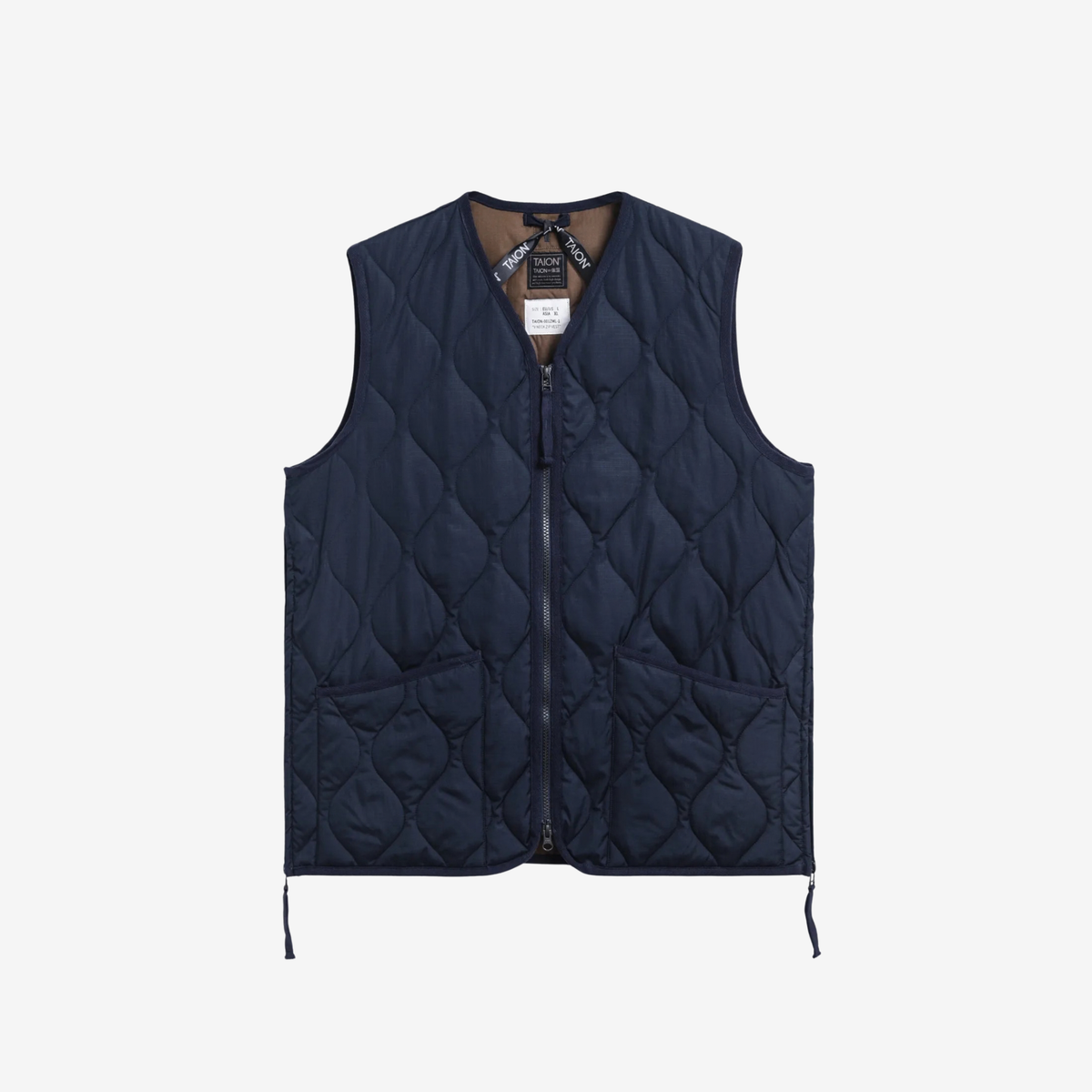 TAION - Unisex Military Zip V Neck Down Vest (Hard Shell)