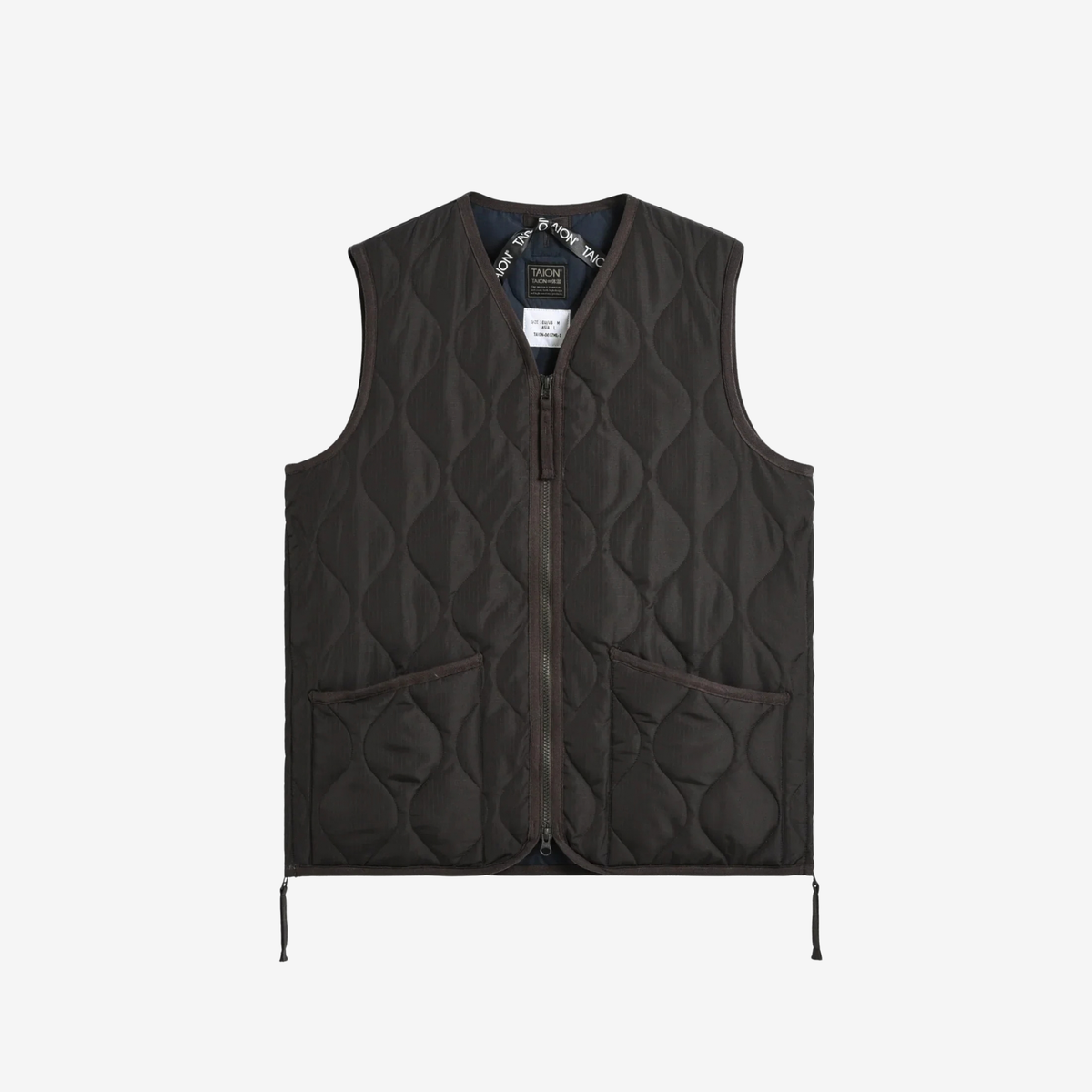 TAION - Unisex Military Zip V Neck Down Vest (Hard Shell)