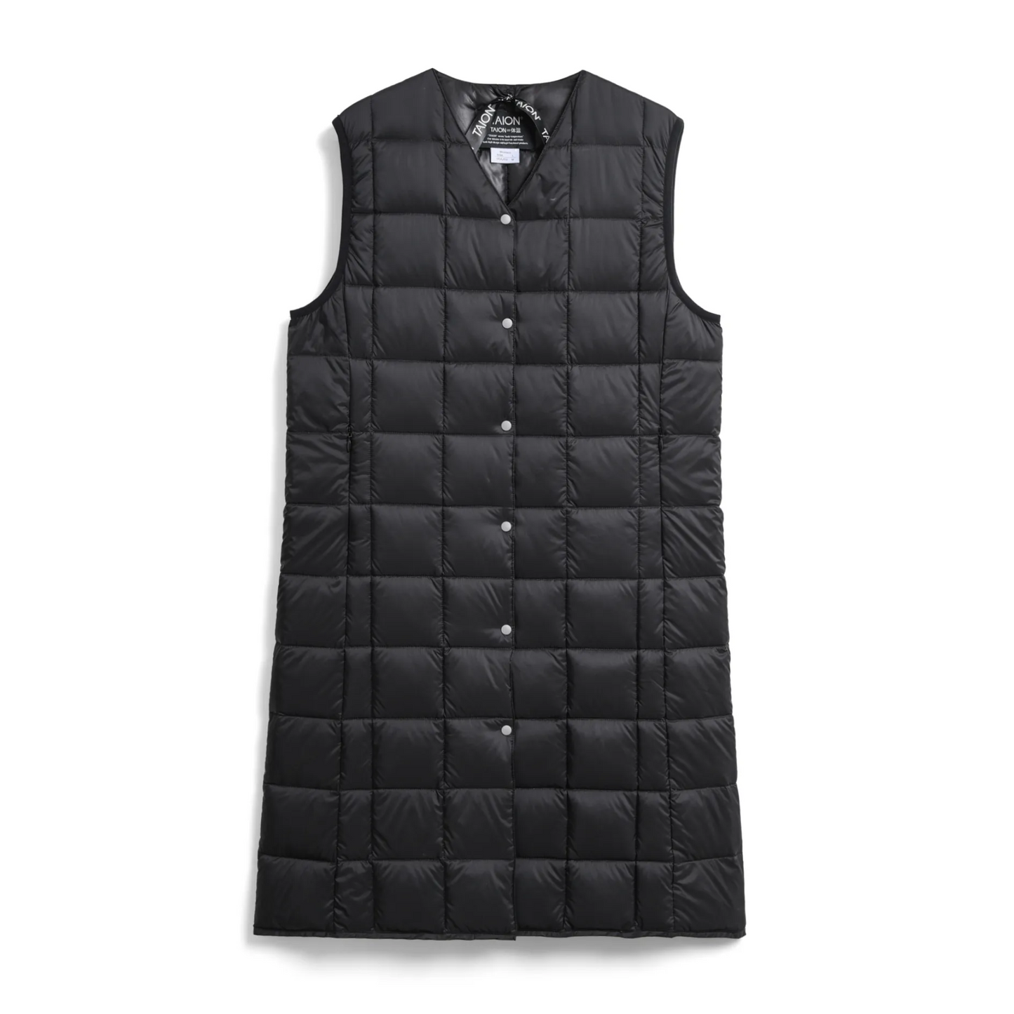 TAION - W' Ladies V Neck Long Down Vest