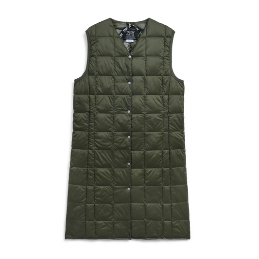 TAION - W' Ladies V Neck Long Down Vest