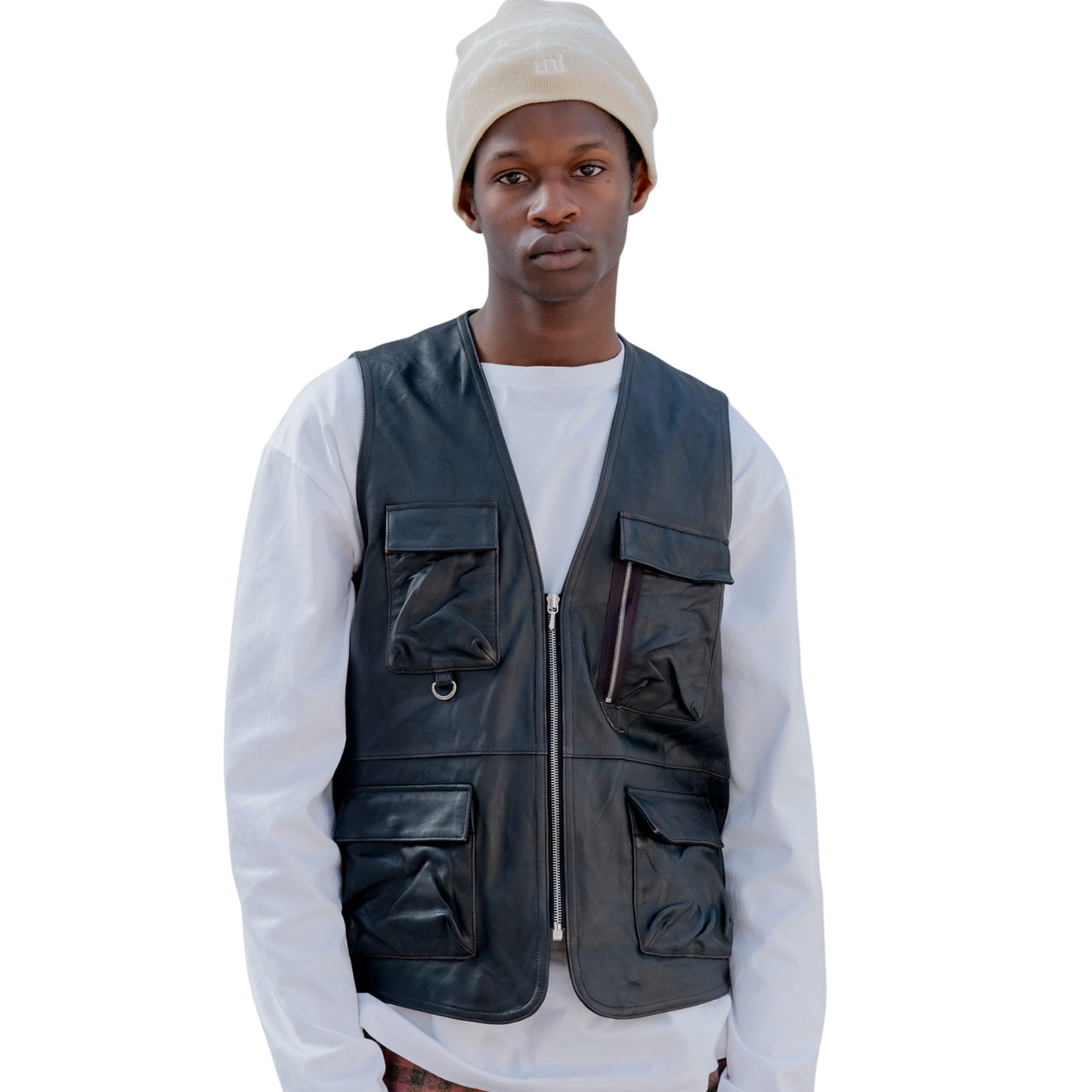 UNIFORM EXPERIMENT - Leather 4Pocket Vest