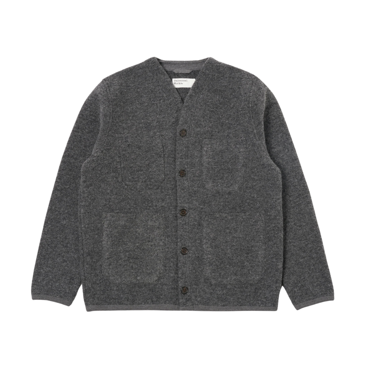 UNIVERSAL WORKS - Wool Fleece Cardigan Grey Marl