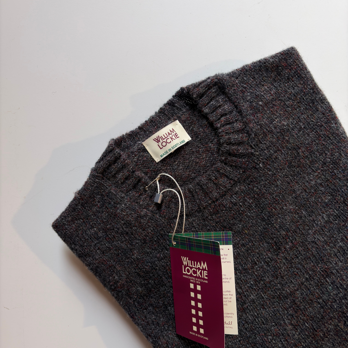 WILLIAM LOCKIE - Artyan Sh Lambswool Crew Smoulder 1567