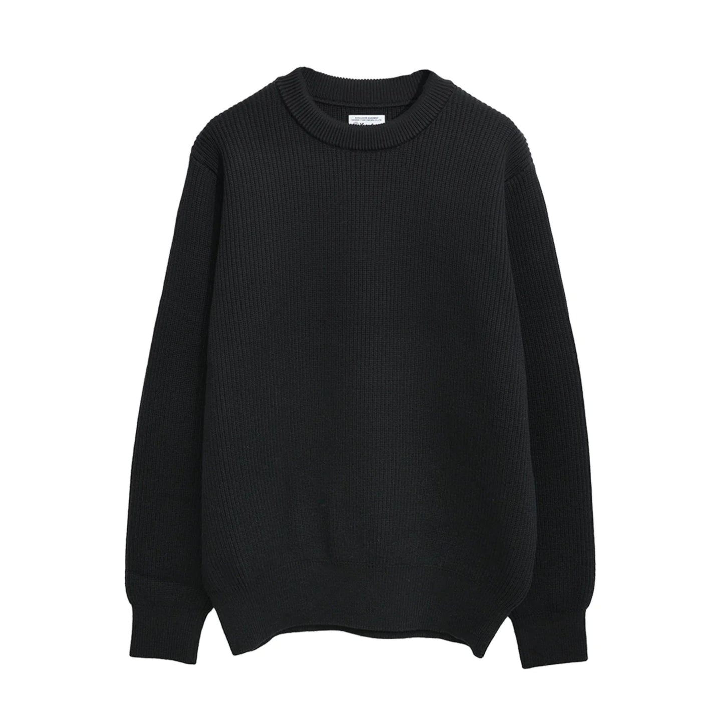 YONETOMI - Ex Fine Wool Rib Knit Pull Over Black