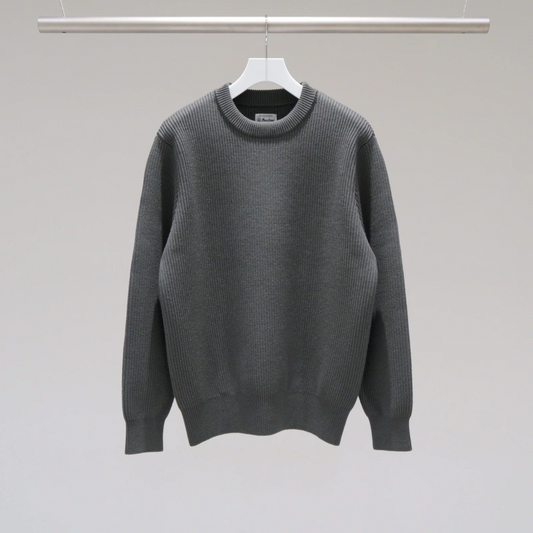 YONETOMI - Ex Fine Wool Rib Knit Pull Over