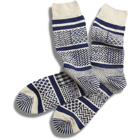 ROTOTO - Multi Jacquard Crew Socks