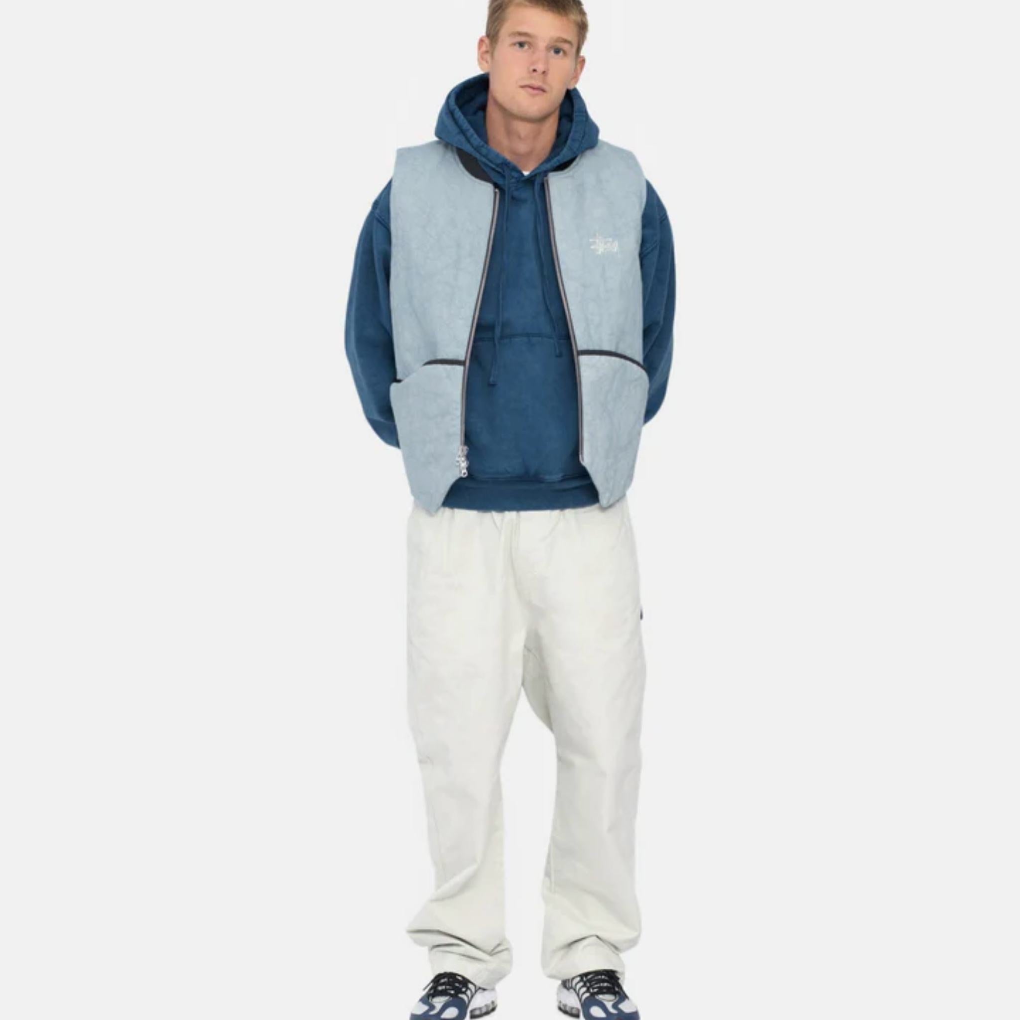 STUSSY - Washed Canvas Primaloft Vest Light Blue – Binario '09